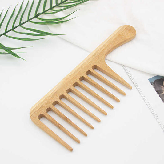 Private Label Large Size Bamboo Wooden Hair Comb