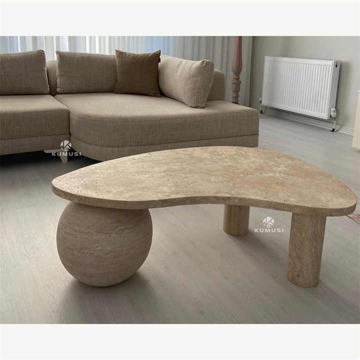 Travertine center table
