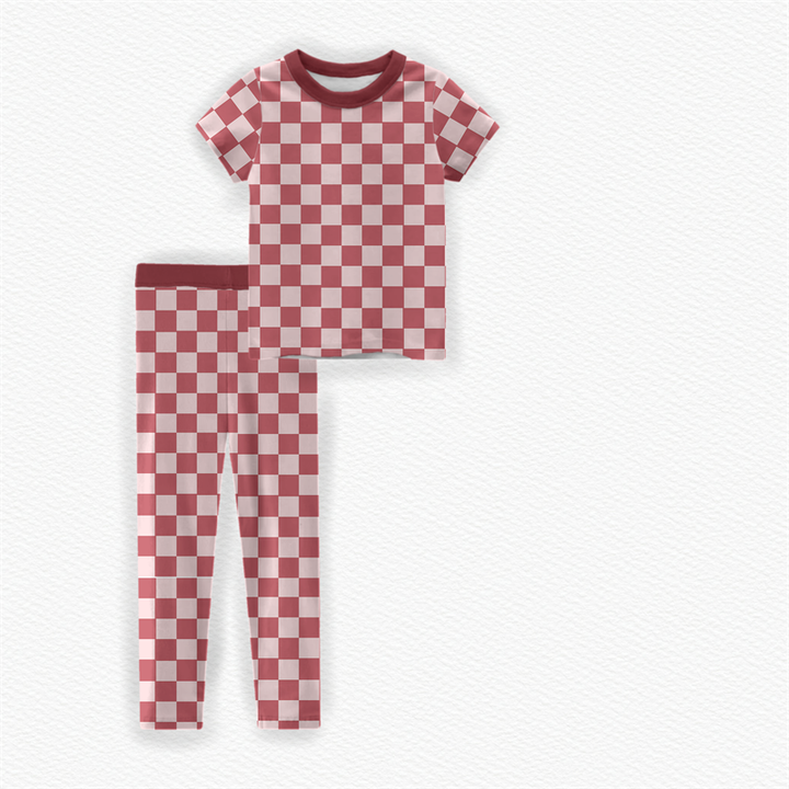 Top Quality Factory Bamboo Pajama Set for Kids Girls Boys Short Sleeve and Pants Soft Breathable Pajamas Custom Print