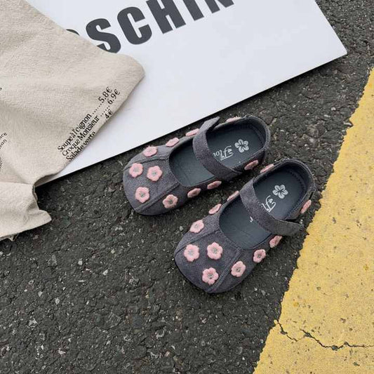 حذاء مسطح بنات مزينة بالزهور