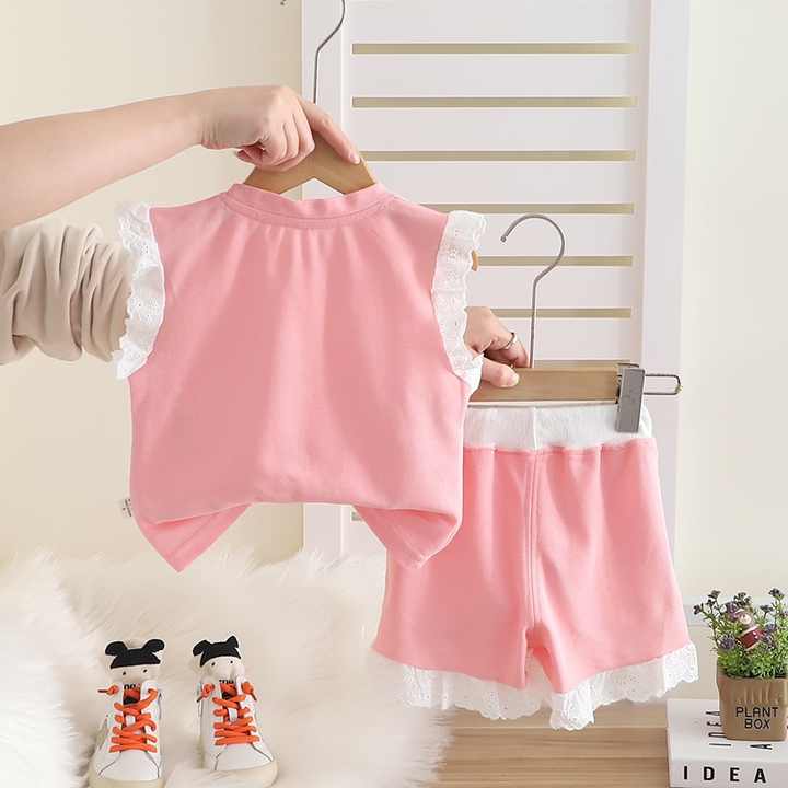  Trendy Baby Two-Piece Outfit Cotton-طقم ملابس صيفي