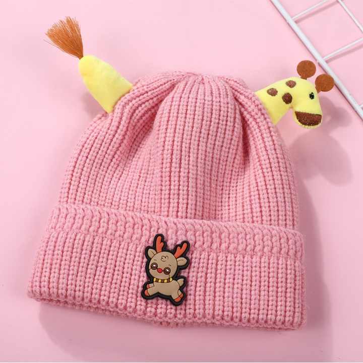 Colorful thick children's hats for winter
