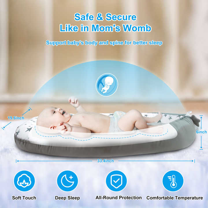 Baby Sleeping Nest Bed Portable Cotton-سرير نوم للأطفال