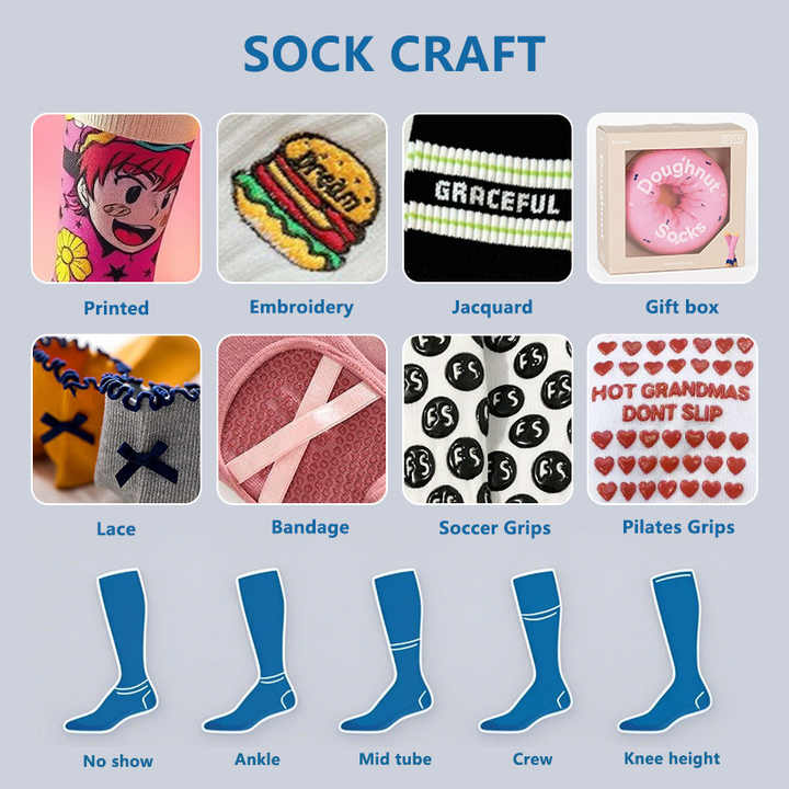 Cotton Women Men Custom Logo Design Socksجوارب رياضية عالية الجودة قابلة للتنفس وضغط