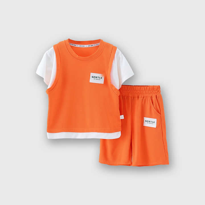 Boys' Shorts and T-Shirt Set, Summer Loose Plus Size
