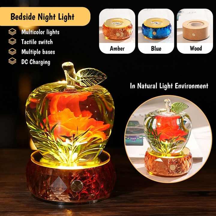 Crystal Glue Apple Night Light Night Light Christmas Gift Creative Luminous Decoration