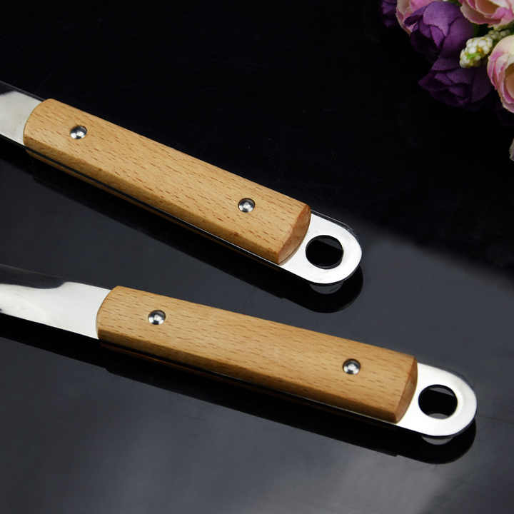 Stainless Steel Home Kitchen Tools, Wood Grain Handle Spoon, Kitchen Shovel Tool Set