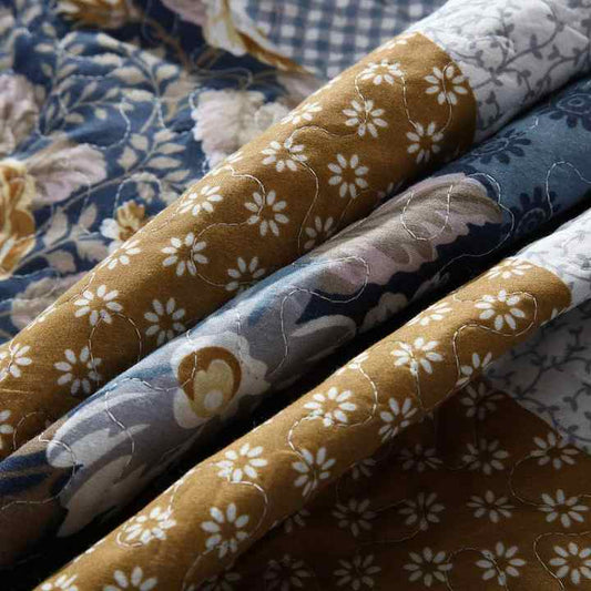 Floral Kantha Bedspreads, Summer Quilted