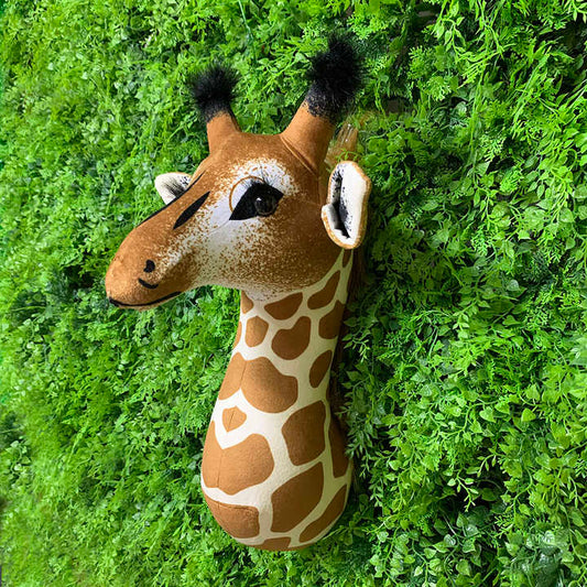 رأس حيوان زرافة واقعي لتزيين الحائط في غرفة الأطفال، لعبة محشوة على شكل حيوان