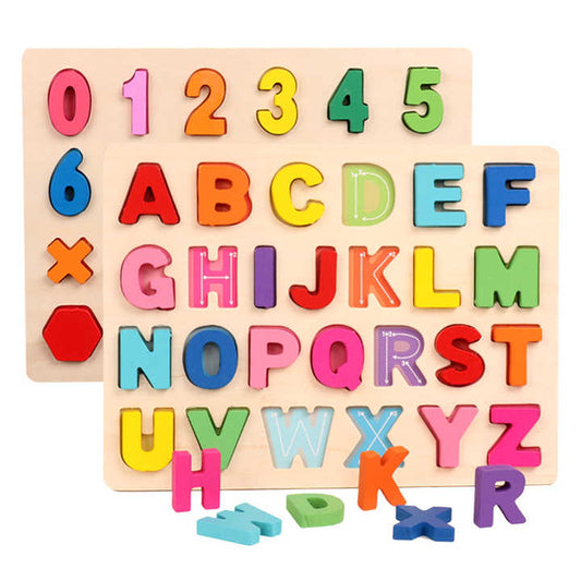 Creative Wooden Alphabet and Number Puzzles for Kids