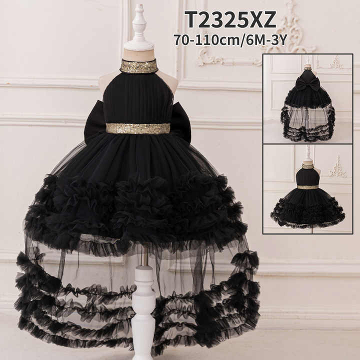 Girl Fluffy Dress Flower Baby -فستان ليجانت رقيق للفتيات