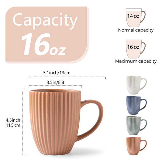 Large Ceramic Coffee Cup Set