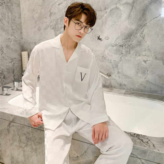 بيجاما جديدة للربيع والخريف حرير ثلجي أكمام .