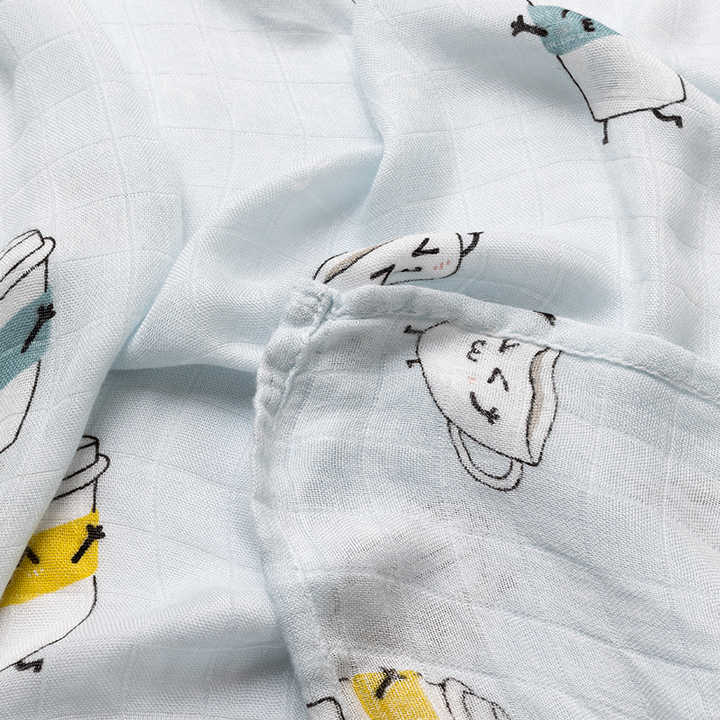 Muslintree Wholesale Cute Printed Baby Swaddle Bamboo. بطانية أطفال مطبوعة لطيفة من Muslintree للبيع بالجملة