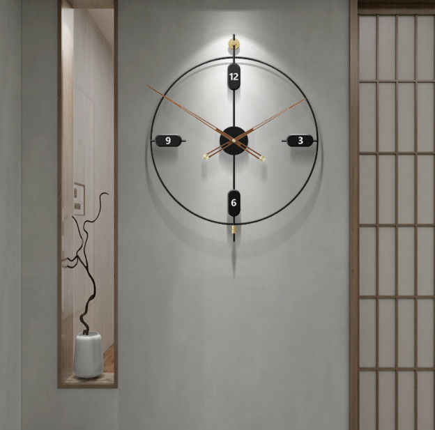 Large Metallic Wall Art Clock Customized