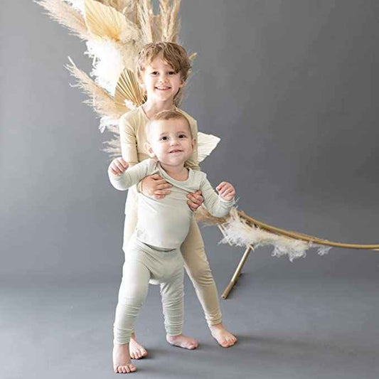 Wholesale Design 2 Pcs Children 95% Bamboo Viscose 5% Spandex Baby Pajamas Kids Rayon Toddler Unisex Boy and Girls