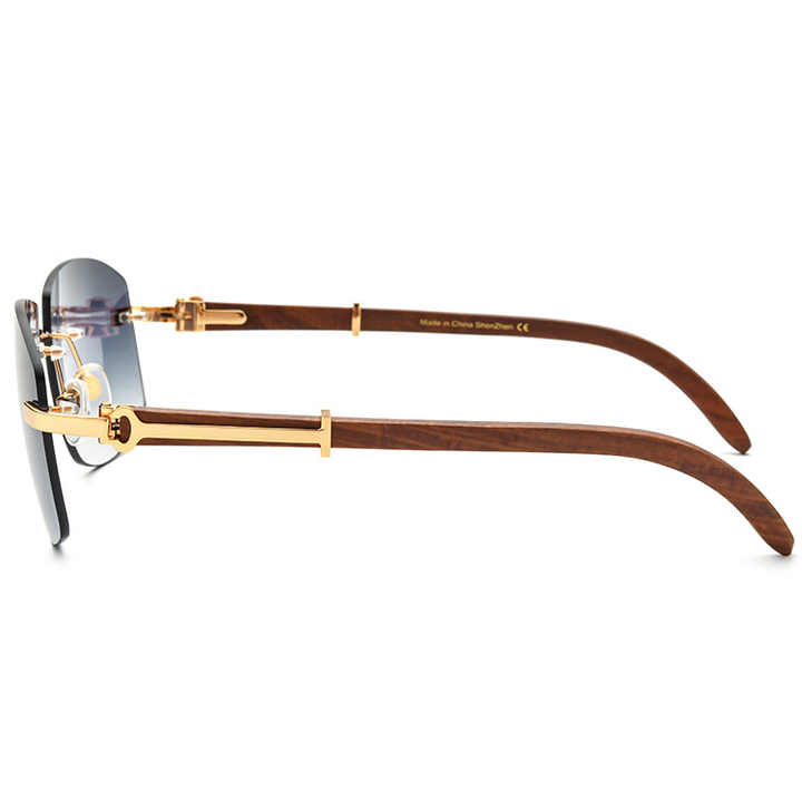  Wood Metal Sunglasses Handmade-نظارة شمسية
