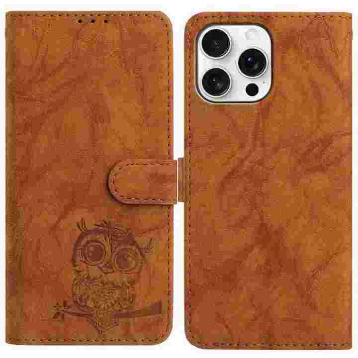 محفظة أعمال PU لهاتف iphone 13 14 15 16 Owl ملحقات الهاتف المحمول الجلدية لـ كفرات