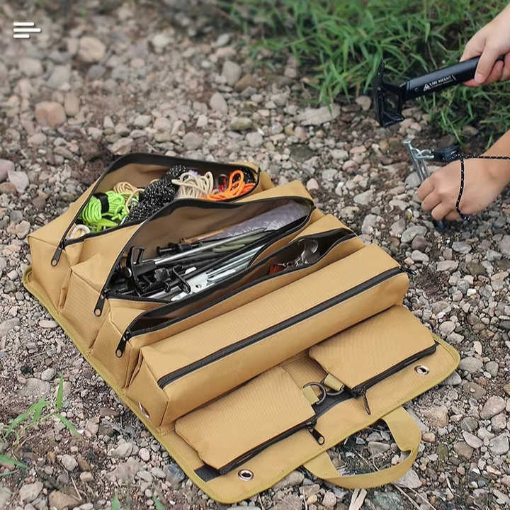 Portable Multi-Pocket Tool Bag, Heavy Duty Canvas Tool
