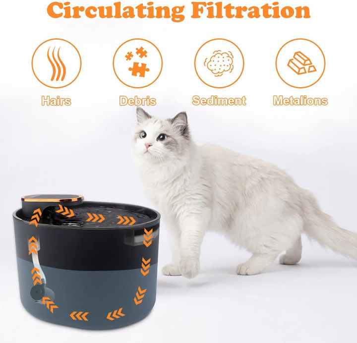 Animal Water Dispenser 102 Ultra Quiet Automatic Cat Drinking Fountains Cat Water Fountain with Replacement Filters - Bowls & Feeders