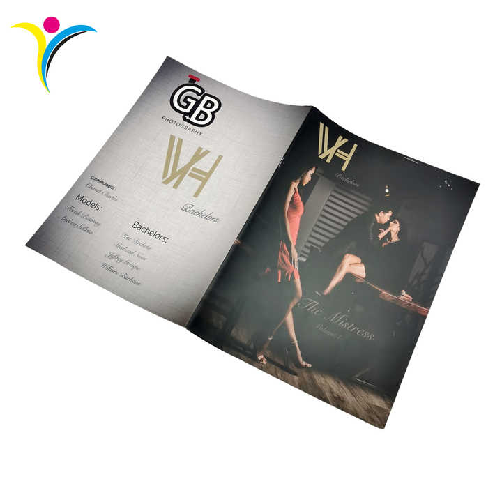 A4 Custom Fashion Magazine Brochure Printing Saddle Magazine Novels Template