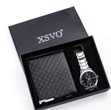 مجموعة محفظة ساعة تعبئة رائعة للرجال مخصصة هدية عيد الأب Exquisite Men's Watch Packing Wallet Set Personalized Father's Day Gift