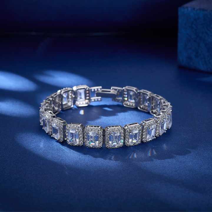 Classic Square Tennis Chain Bracelet for Women