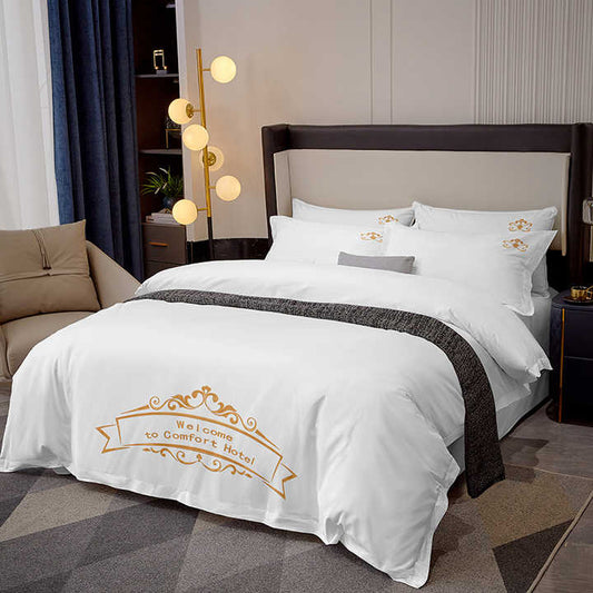 Simple Hotel Bedding Set Extra King Size 4