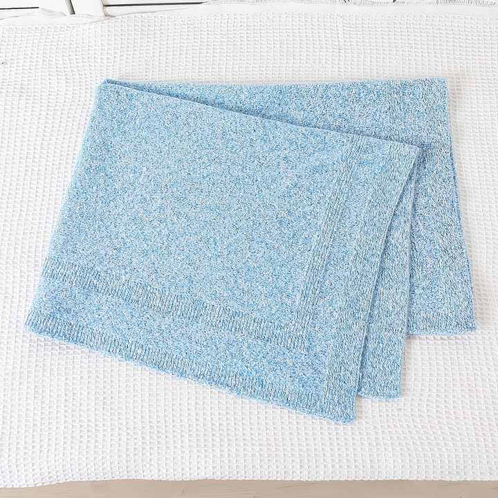Pure Color Soft Cotton Knitted Blanket-بطانية محبوكة