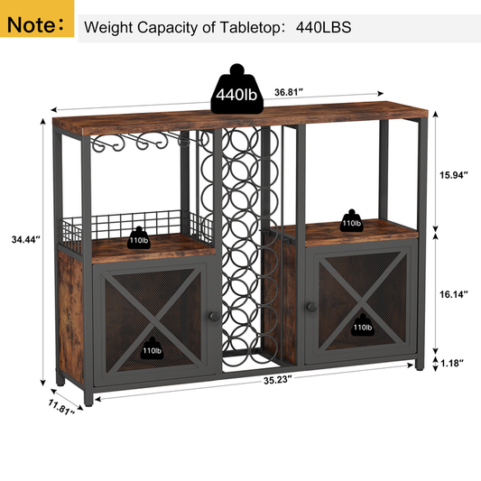 Modern Wooden Coffee Bar Cabinet Mini