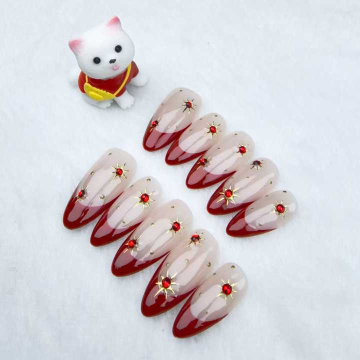 Nails, red French