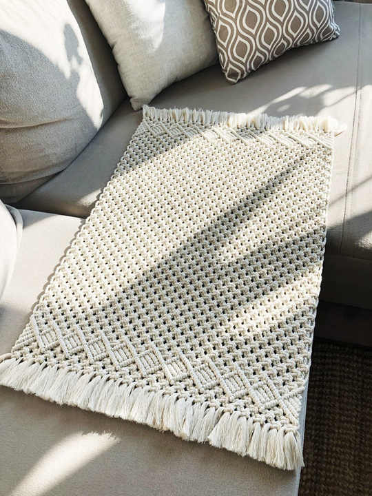 Kitchen Boho Decor Reversible -مفرش طاولة بتصميم