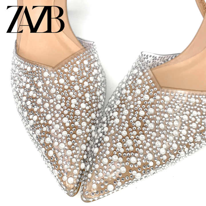 Pearl studded women's heels