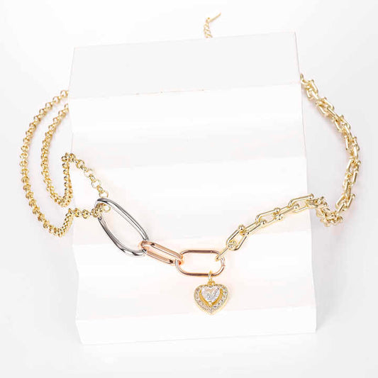 قلادة من الزركون مطلية بالذهب الأبيض عيار 14 قيراطًا 14k White Gold Plated Zircon Necklace