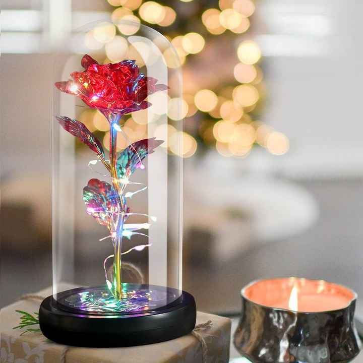 Eternal Flower Night Light with Glass Cover Sent.
