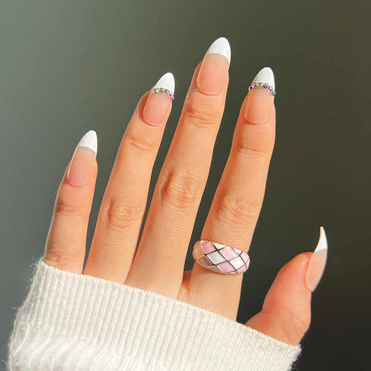 French pink press - stiletto nails