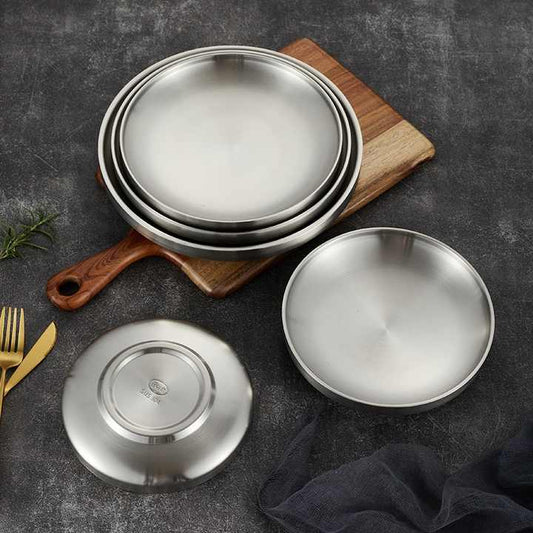 Golden stainless steel tableware with double disc