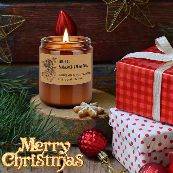 4 Pack 28 Oz Large Soy Scented Candles Lavender Fresh Rose Long Lasting Aromatherapy Amber Candle Set