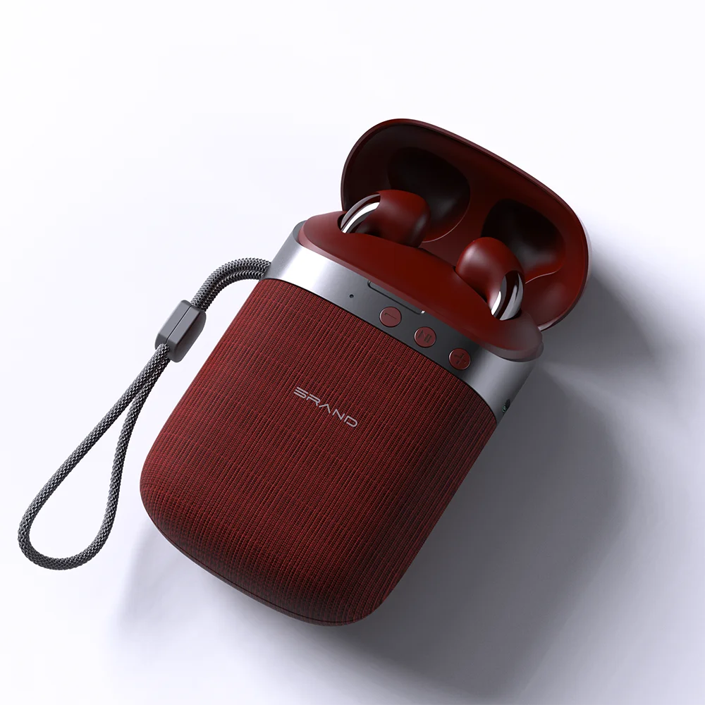 Stereo headphones with wireless charging case