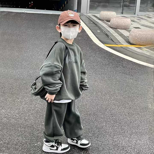 2022 Autumn Custom Printed Kids Soft Sportswear Set.