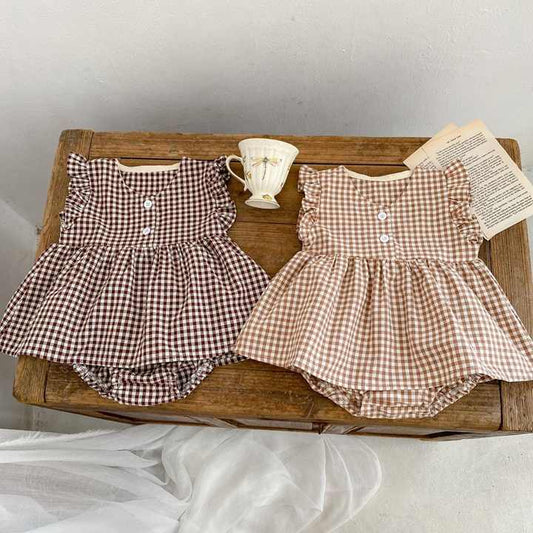 Baby Clothes Toddler Bodysuit 100% Cotton - Patterned Dress and Shorts