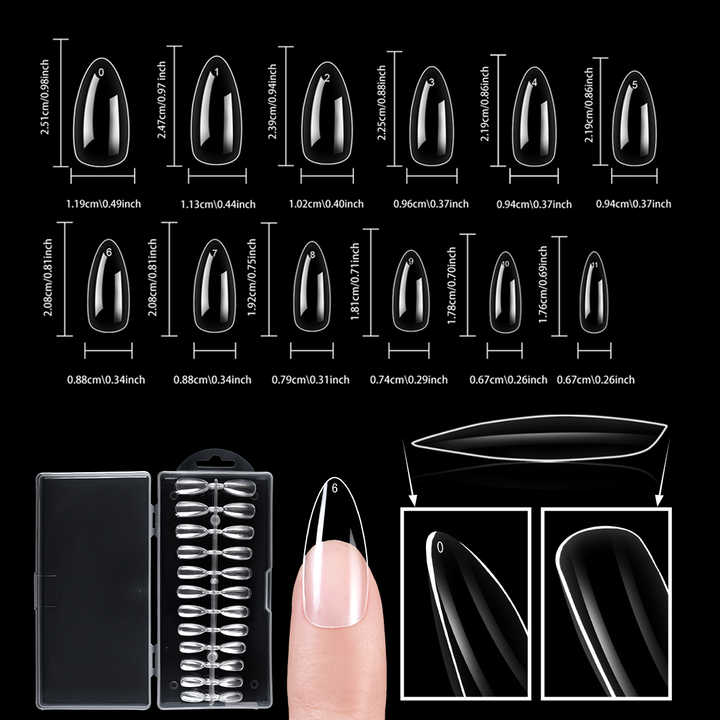 اظافر صناعية شفافه - transparent artificial nails