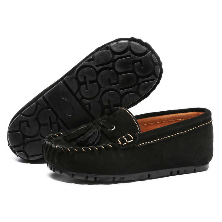 Real Leather Tassel Bean Shoes Children-أحذية أطفال من الجلد