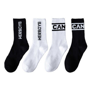  جوارب رياضية للرجال سوداء وبيضاء بشعار مخصص من القطن الخالص مقاومة للانزلاق Men's Black and White Custom Logo Pure Cotton Non-Slip Athletic Socks