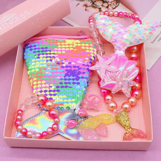 Kids Accessories Necklace with Bracelets Jewelry Set for Little Girls