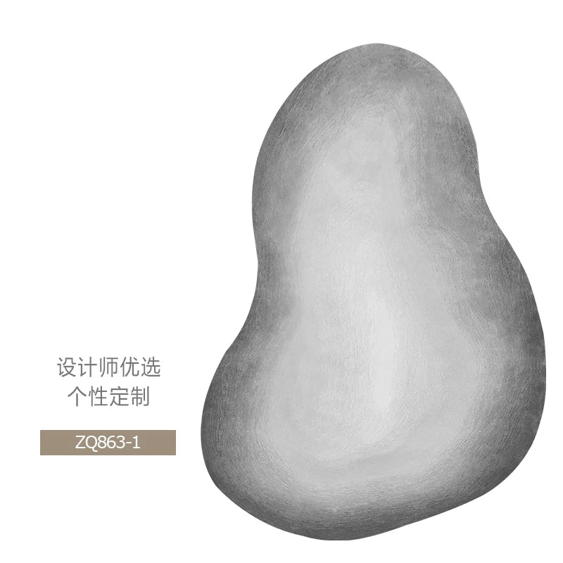 Irregular and unique shaped wool rug specially made for the living room
