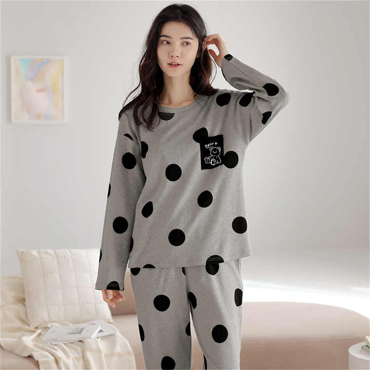 Women's Long Sleeve Satin Blouse Nightgown Suit Factory Direct Supply Cheap Price for Summer