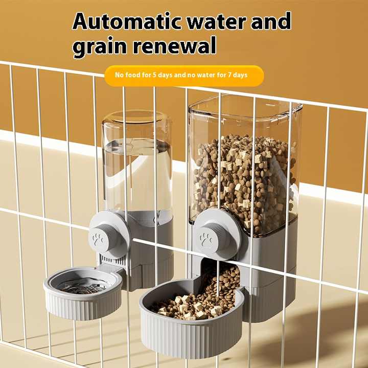 Cat Hanging Pet Drinker Dog Water Supply Drinking Hanging Dog Cage Bucket Automatic Feeder - Bowls & Feeders