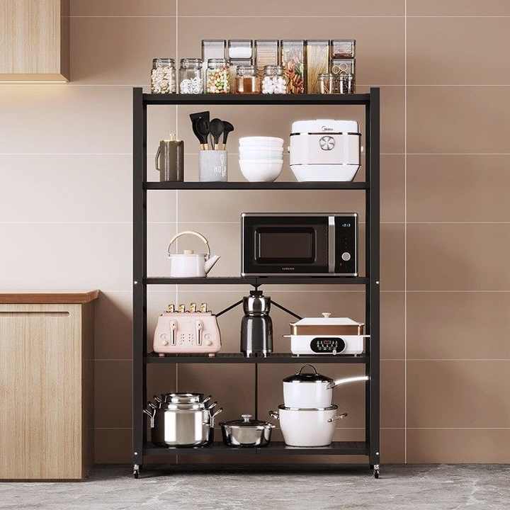 Multi-level foldable metal shelves and racks for home storage foldable shelves and racks
