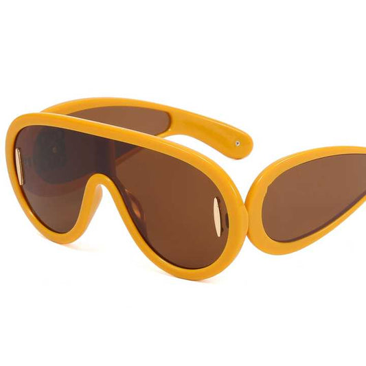 أزياء نسائية مخصصة نظارات شمسية قطعة واحدة خمر مرآة كبيرة الحجم Y2K مربع UV400 درع مع إطار أبيضWomen's Fashion Custom One Piece Sunglasses Vintage Oversized Mirror Y2K Square UV400 Shield with White Frame